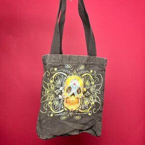 Brown and yellow skull tote bag 🤎💛​​​​​​
